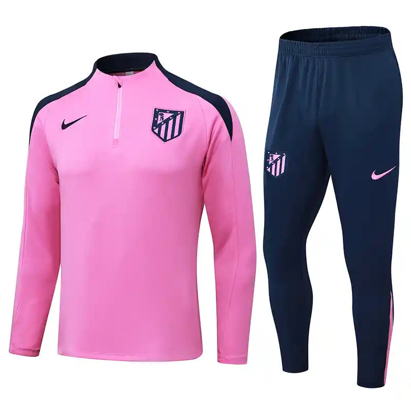 Ensemble Homme Atlético de Madrid 2024/2025 – Haut Rose & Jogging Bleu Foncé
