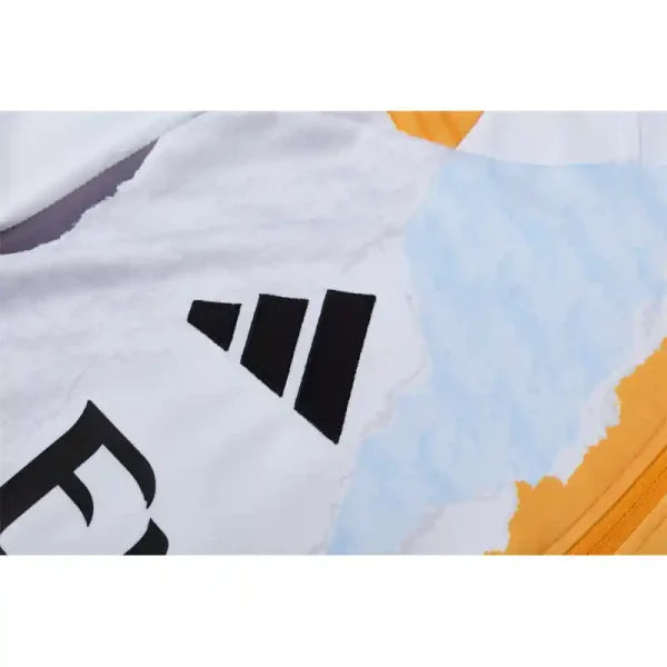 Ensemble Real Madrid 2024/2025- Manches longues Blanc Orange Noir (Third Kit)