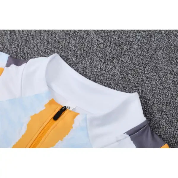 Ensemble Real Madrid 2024/2025- Manches longues Blanc Orange Noir (Third Kit)