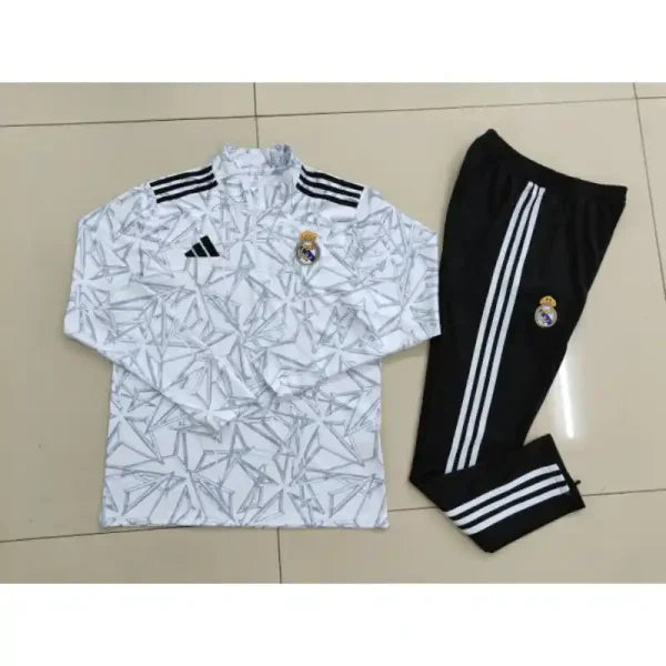 Ensembe Real Madrid 24/25 Blanc et Noir- Manches longues