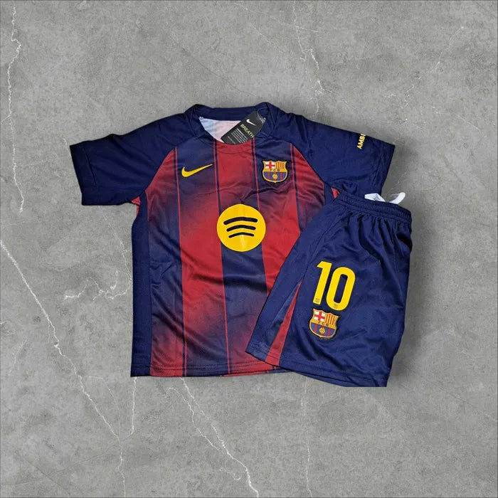 Ensemble Enfant "LAMINE YAMAL N°10" Barcelone 3 2025/2026 Domicile Bleu et Rouge