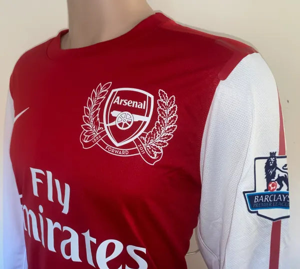 Maillot Rétro Arsenal 2011/2012 Domicile – (Manches Longues)- Full Patch