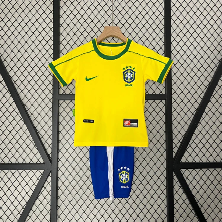 Maillots Enfant Domicile Brésil 1998 Jaune