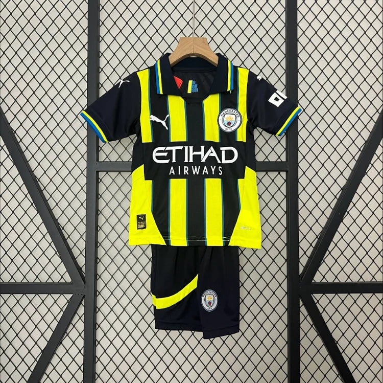 Maillots Enfant Extérieur Manchester City 2024/2025 Noir 16-28