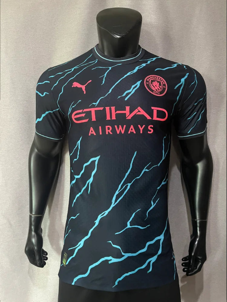 Maillots Homme Extérieur Manchester City 23/24 Bleu S-XXL