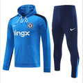 Chelsea FC 2024/2025 – Ensemble Sweat capuche Extérieur Homme (Manches Longues,Bleu)