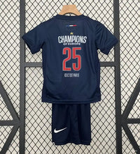 Ensemble Enfant PSG Edition Spécial Champions d'Europe 2025 24/25 Bleu