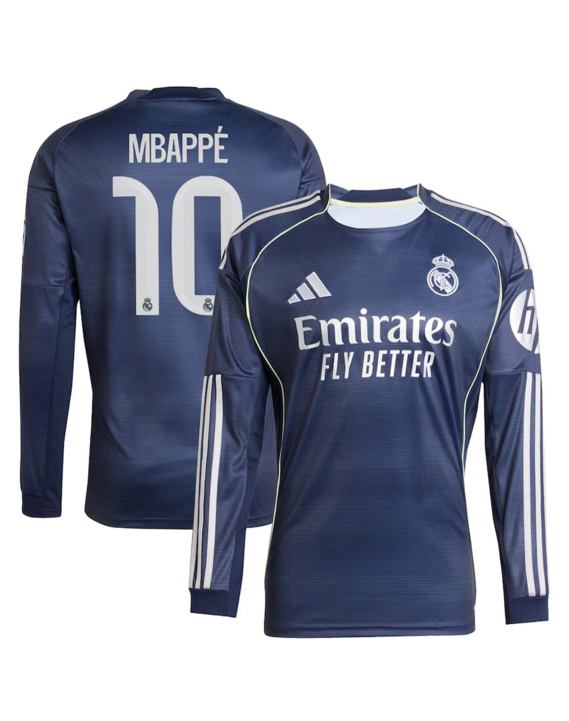 Maillot “Mbappe 10”- Officiel -Réal Madrid 2025/2026 – Maillot-Real Madrid Exterieur-Manches Longues-Hommes