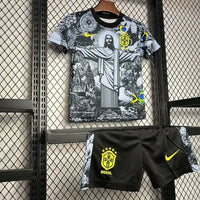 Ensemble enfant Brésil 25/26 Editions spéciale "Christ Rédempteur" Extérieur- Manche courtes - Ensemble Maillot Short Enfant- Jaune (Copie)
