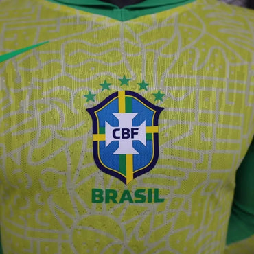 Maillots Brésil 24/25 Manches Longues Domicile Jaune