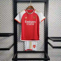 Ensemble Enfant Arsenal Domicile 2023/2024 – Maillot + Short – Rouge &amp; Blanc