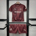 Ensemble enfant Manchester City FC 2024/2025 – Ensemble Second Extérieur Enfant (Couleur Bordeaux)