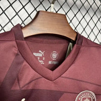 Ensemble enfant Manchester City FC 2024/2025 – Ensemble Second Extérieur Enfant (Couleur Bordeaux)