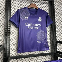 Ensemble Enfant Real Madrid 2025/2026 – Édition Y-3 Violet avec Fleur