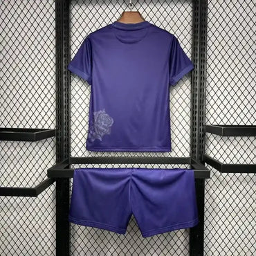 Ensemble Enfant Real Madrid 2025/2026 – Édition Y-3 Violet avec Fleur