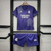 Ensemble Enfant Real Madrid 2025/2026 – Édition Y-3 Violet avec Fleur