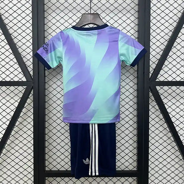 Ensemble Enfant Arsenal Third 2024/2025 – Maillot + Short – Bleu Aqua Violet
