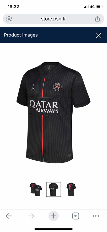 Maillot Officiel “D. DOUÉ 14” - Paris Saint-Germain 2025/2026 – Maillot-PSG-Fourth Jordan-Manches Courtes-Hommes