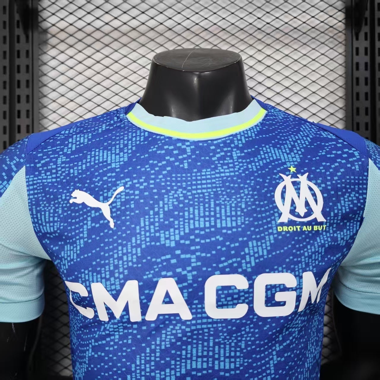 Maillot OM 2025/2026 – Deuxième Maillot Extérieur -Homme-Bleu-Olympique de Marseille-Manches courtes