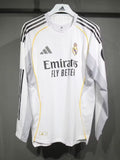 Maillot Real Madrid 2025/2026 – Domicile-Blanc-Manches Longues - Hommes