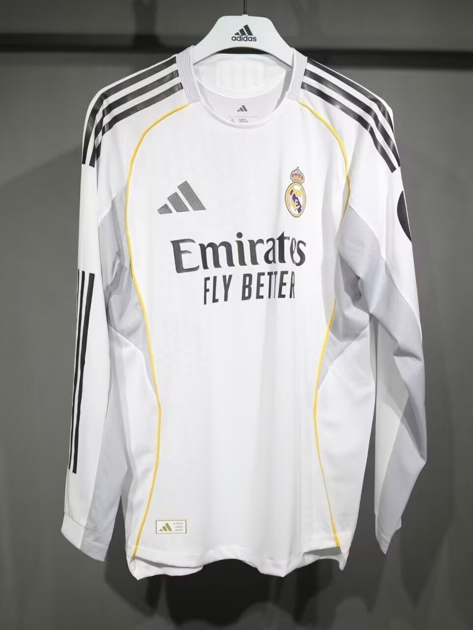 Maillot Real Madrid 2025/2026 – Domicile-Blanc-Manches Longues - Hommes