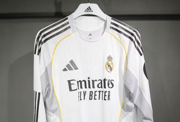 Maillot Real Madrid 2025/2026 – Domicile-Blanc-Manches Longues - Hommes