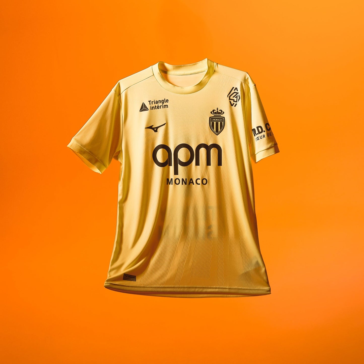 Maillots Monaco-2025/2026-Homme-Second Extérieur-Manches courtes-Or