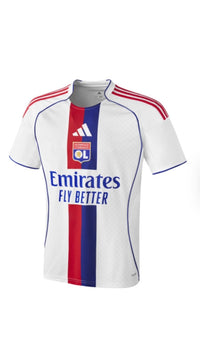 Maillots Olympique Lyonnais-2025/2026-Domicile -Homme--Manches courtes-Blanc-Bleu-Rouge