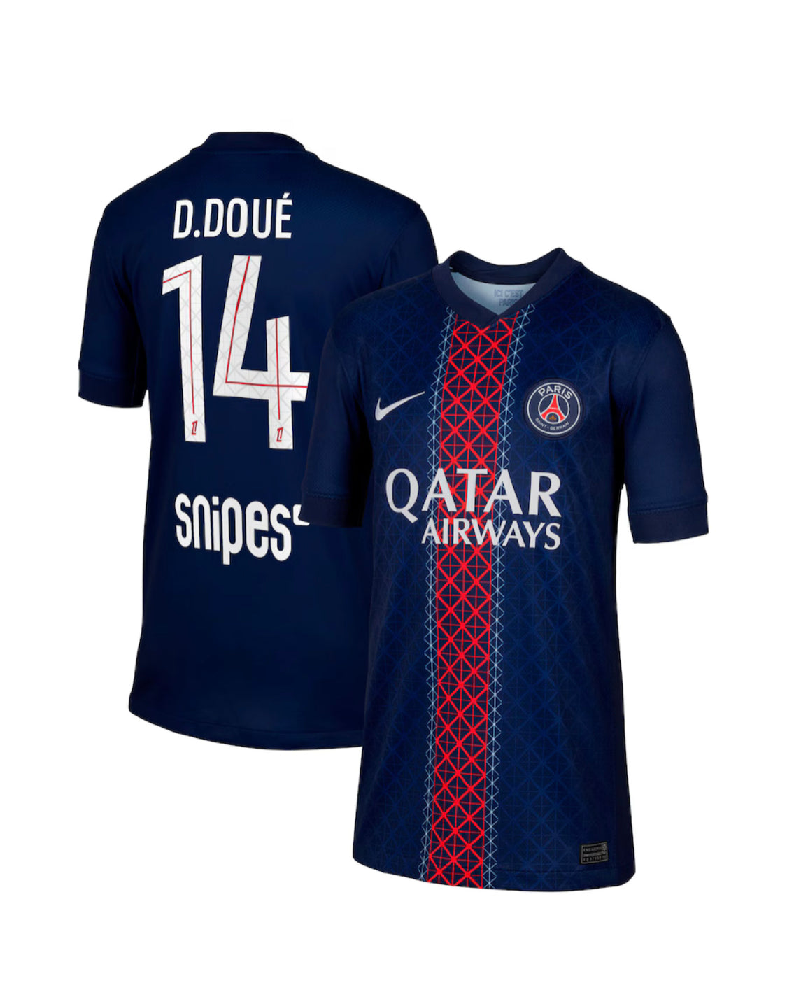 Maillot Officiel “D. DOUÉ 14” - Paris Saint-Germain 2025/2026 – Maillot-PSG-Domicile-Manches Courtes-Hommes