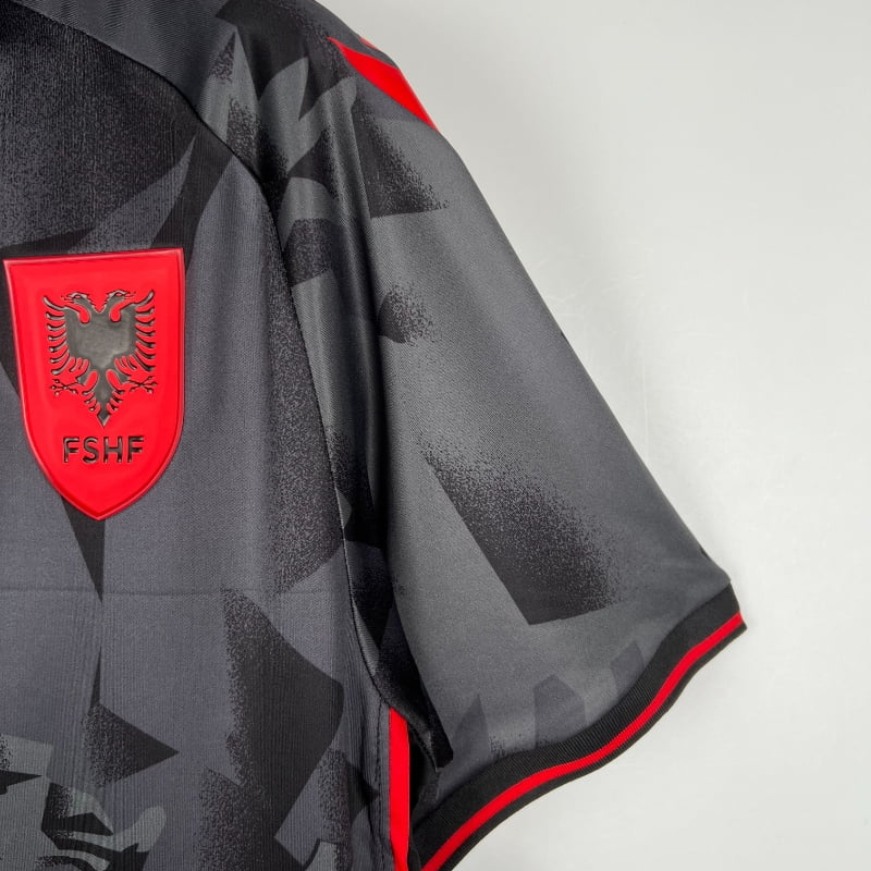 Maillot Albanie 2025/2026 Deuxième Extérieur- Maillot Homme Noir