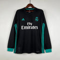 Maillot Real Madrid Rétro Homme 2017/2018 – Third Noir Manches Bleues Manches Longues