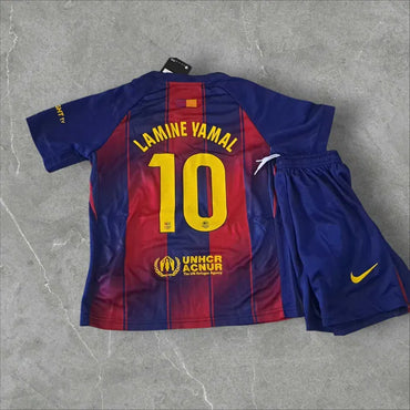 Ensemble Enfant "LAMINE YAMAL N°10" Barcelone 3  2025/2026 Domicile Bleu et Rouge